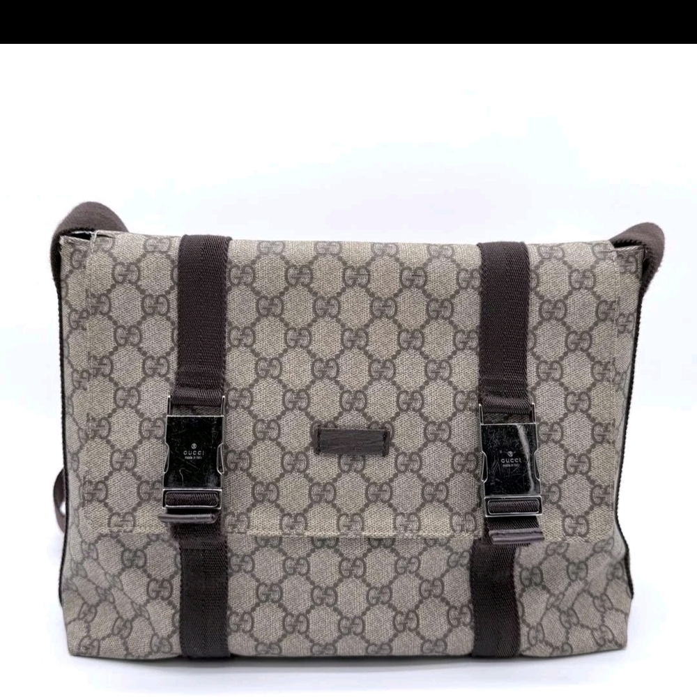 Gucci Brown Monogram Messenger Bag
